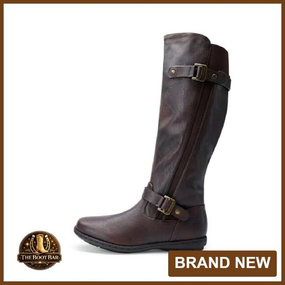 Women's Knee High Winter Boots Faux Fur Lined Stiletto Heel - Picture 6 of 8